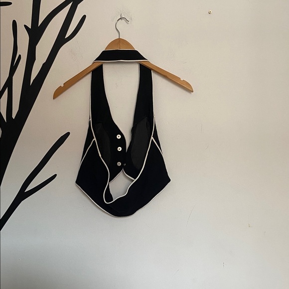 Vintage 90’s halter snap front crop top by 310 For Shox - Picture 7 of 7
